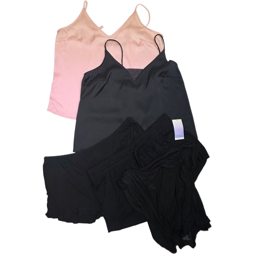 Sleepwear Bundle 4pc Size L/XL Stars Above Camis & Shorts + Mesh Coverup